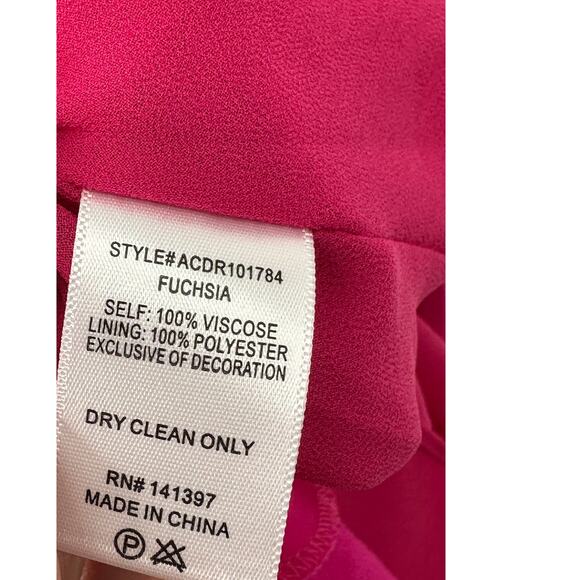 ASTR the Label Sicily Fuchsia Satin Halter Rhinestone Trim Mini dress Small‎ - Picture 11 of 11